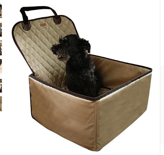 2 in 1 Pet Carrier Bucket Basket Waterproof Single Pet Dog Car Carrier Bag Car Seat Cover Protector Front Seat Car Mat