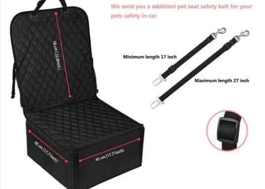 2 in 1 Pet Carrier Bucket Basket Waterproof Single Pet Dog Car Carrier Bag Car Seat Cover Protector Front Seat Car Mat