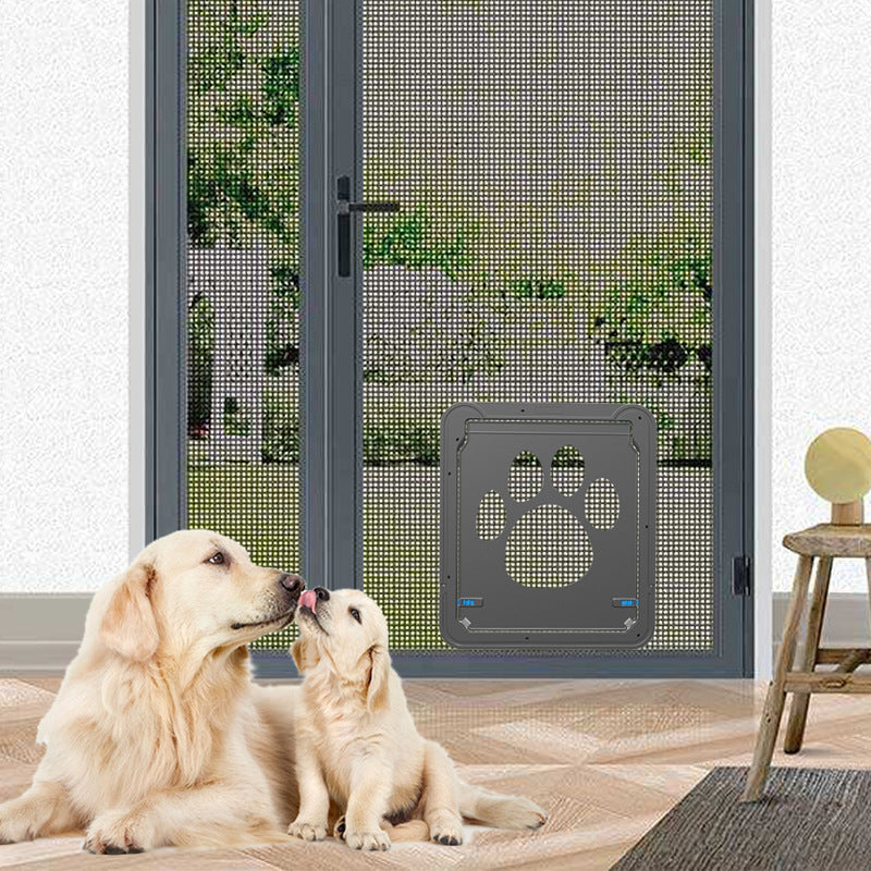 Multifunction Pet Magnetic Door Innovative Gauze Window Door For Dogs Cats Locking Pet Door