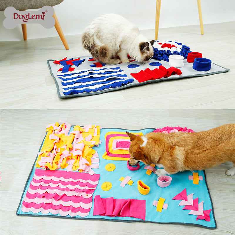 Pet sniffing pad dog cat machine washing sniffing blanket bite puzzle relief stress slow food environmental protection training blanket