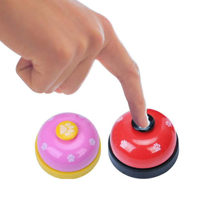 Cat and dog trainer pet footprints ringing the bell
