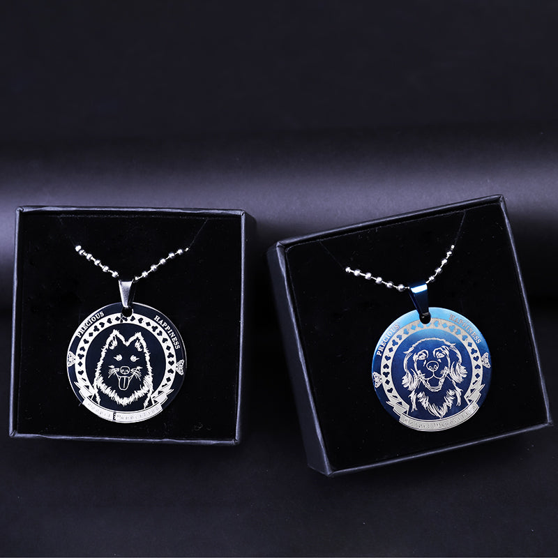 Anti-lost engraving dog stainless steel listing